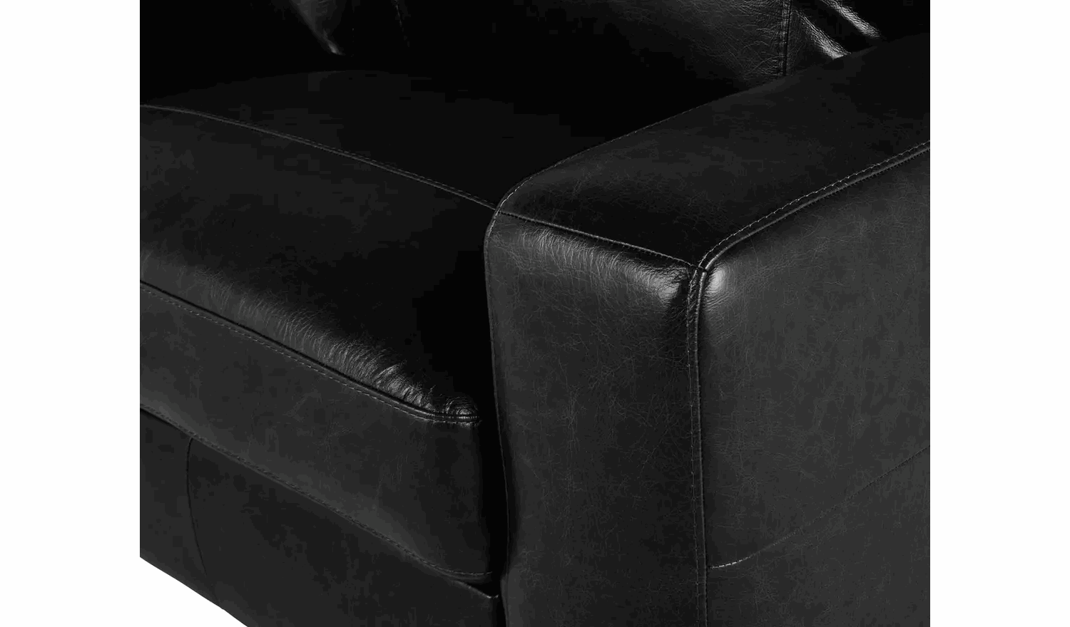 Habitat Salisbury 3 Seater Leather Sofa - Black (100% Leather)