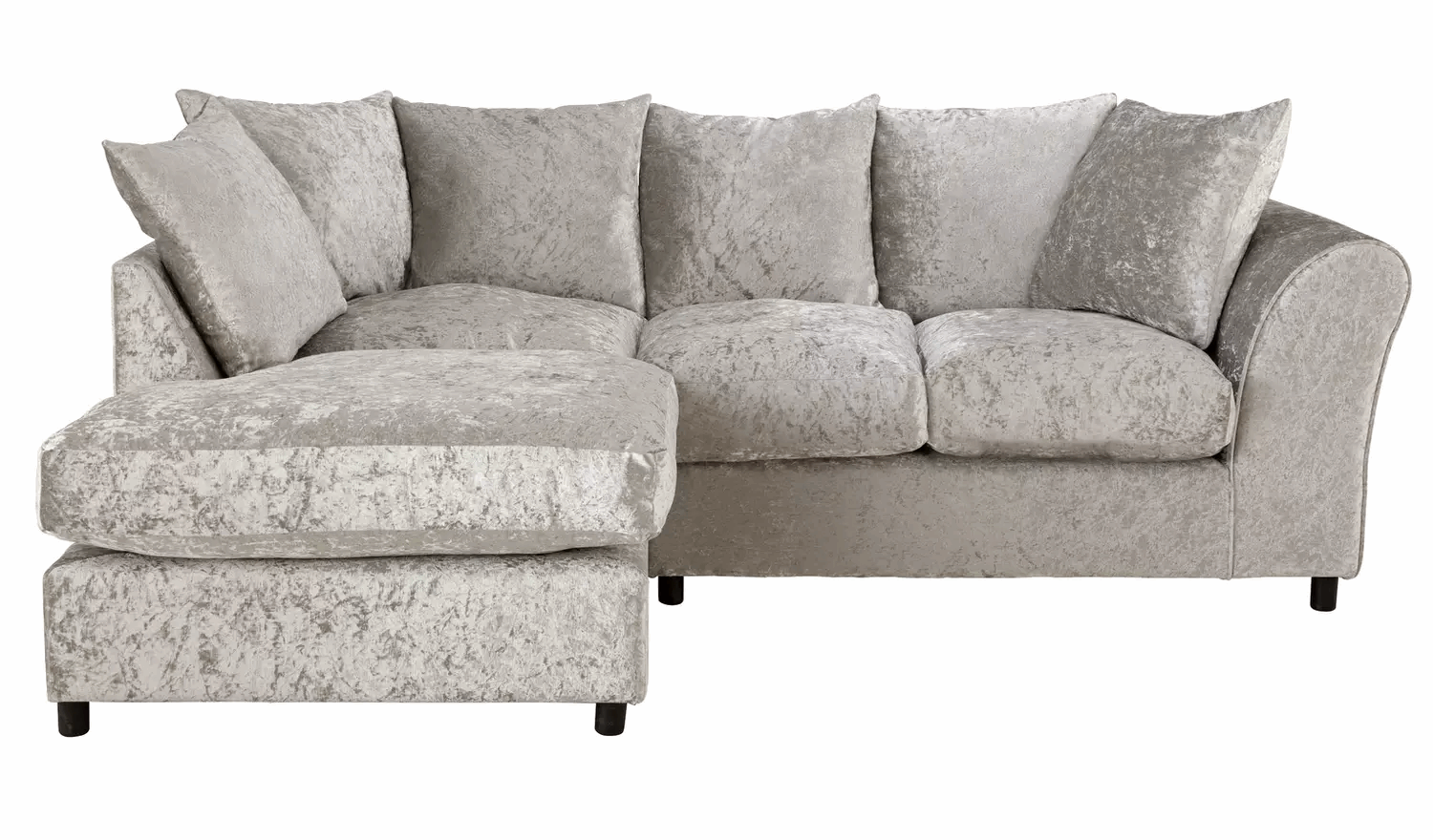 Megan Regular Corner Chaise Sofa - Silver