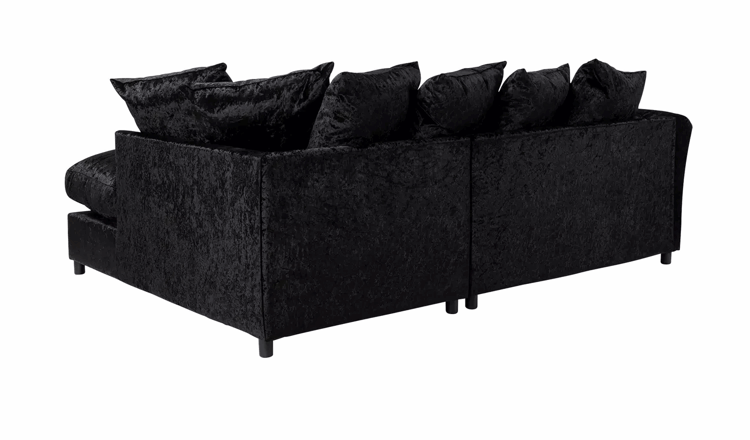 Megan Right Regular Corner Chaise Sofa - Black