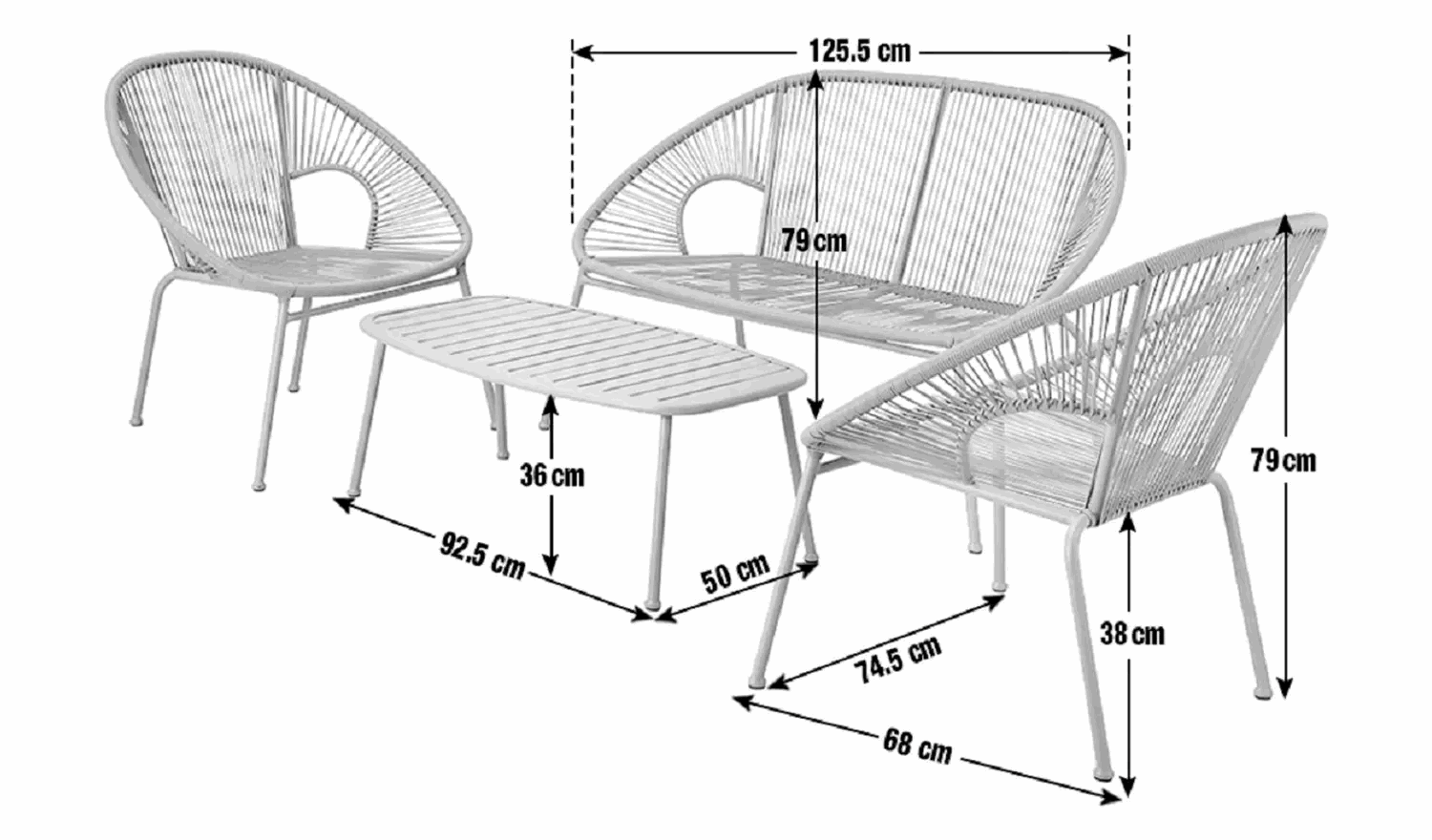 Habitat Nordic Spring 4 Seater Patio Set - Grey