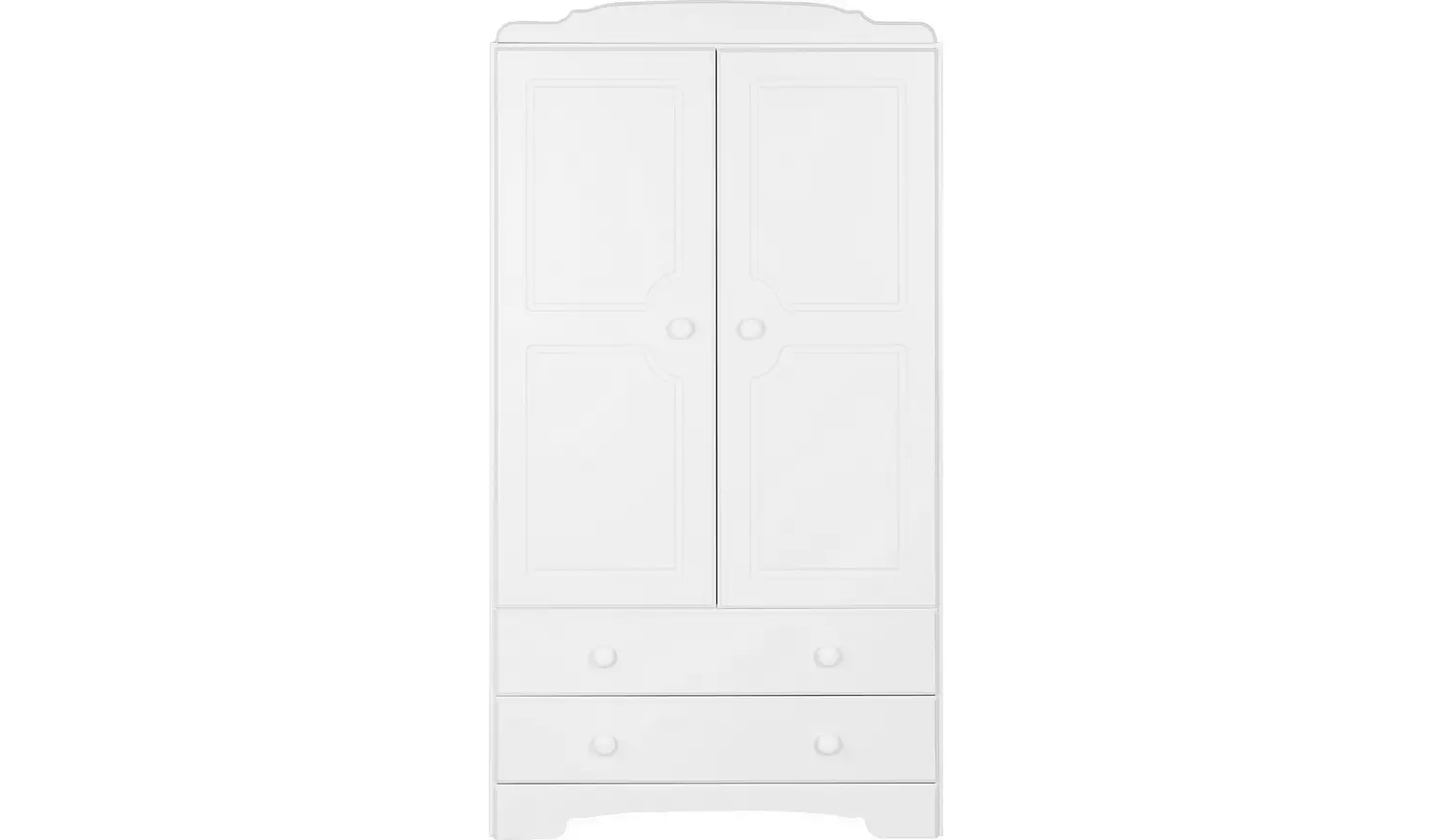 Home Nordic 2 Door 2 Drawer Wardrobe - Soft White BRAND NEW