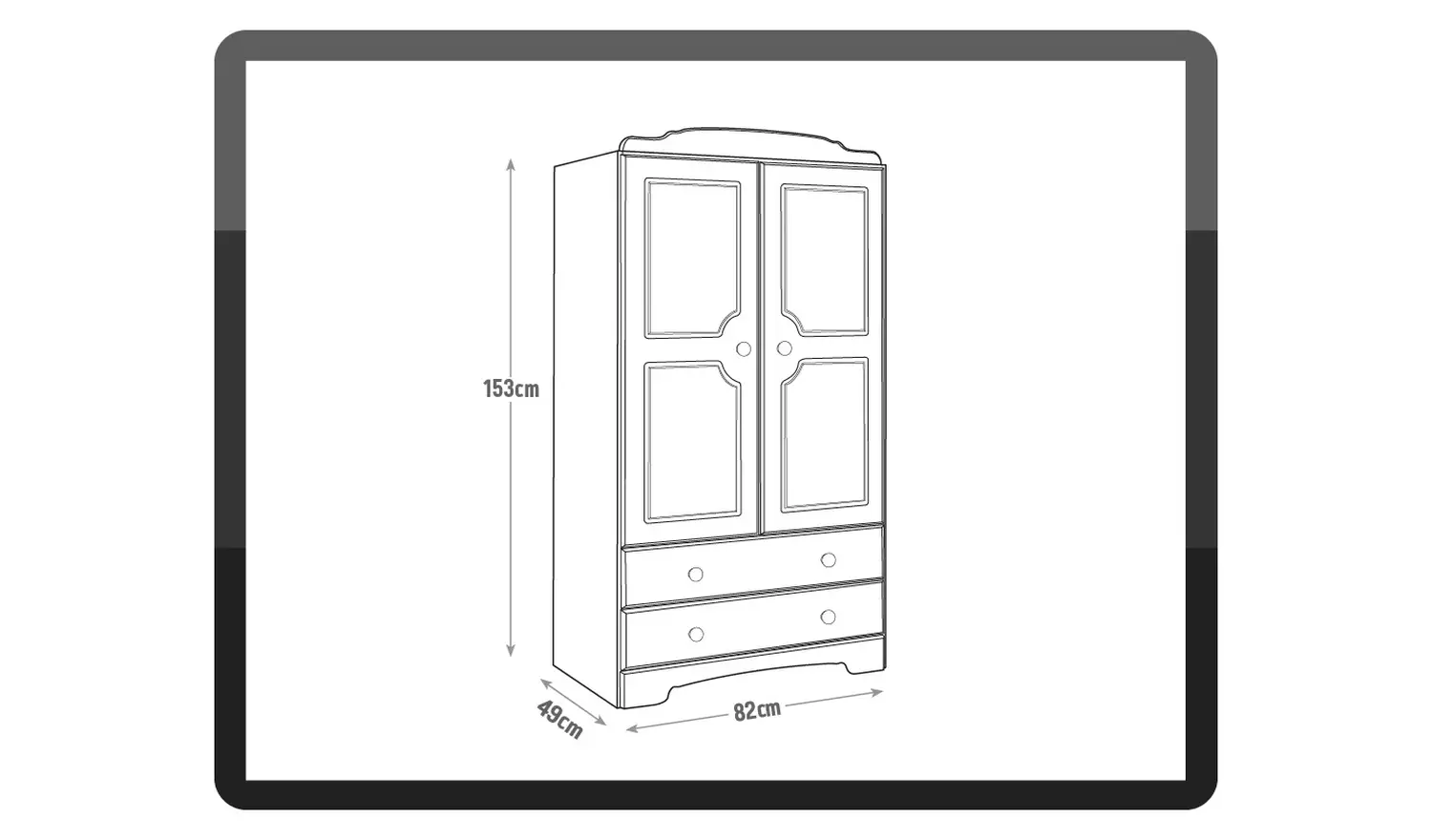 Home Nordic 2 Door 2 Drawer Wardrobe - Soft White BRAND NEW